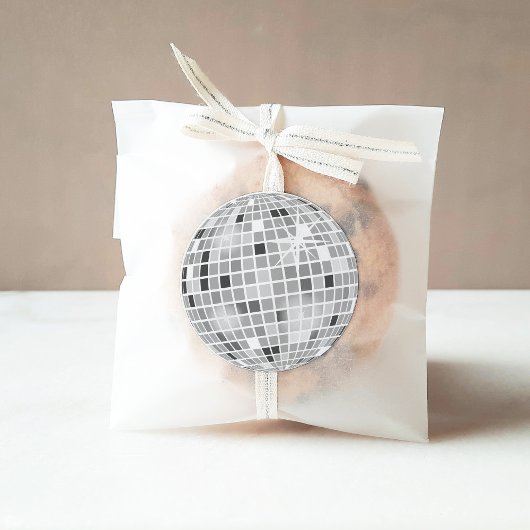 Sticker Rond Mariage rétro disco groovy Shower de mariée 