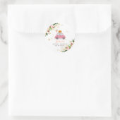 Sticker Rond Mariage Réussi Thème Citrouille Rose Pâle Et Or (Sac)