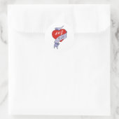 Sticker Rond Mariage Rock and Roll (Sac)