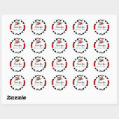 Sticker Rond Mariage Rockabilly (Feuille)