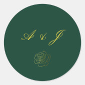 Sticker Rond Mariage Romance Émeraude (Devant)