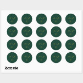 Sticker Rond Mariage Romance Émeraude (Feuille)