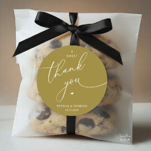 Sticker Rond Mariage romantique Un doux Merci Cookies