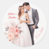 Sticker Rond Mariage romantique unique (Devant)