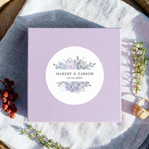 Sticker Rond Mariage romantique végétal minimaliste