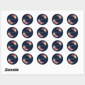 Sticker Rond Mariage rose (Feuille)