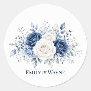 Sticker Rond Mariage Rose Blanche et Bleue de Conte de Fées Hiv