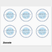Sticker Rond Mariage Rose de boussole bleu (Feuille)