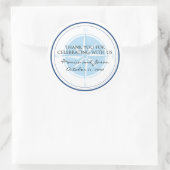 Sticker Rond Mariage Rose de boussole bleu (Sac)