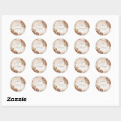 Sticker Rond Mariage Rose de couleur douce (Feuille)