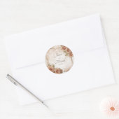 Sticker Rond Mariage Rose de couleur douce (Enveloppe)
