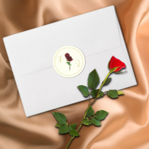 Sticker Rond Mariage Rose d'or ivoire