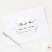 Sticker Rond Mariage Rose et grises (Enveloppe)