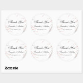 Sticker Rond Mariage Rose et grises (Feuille)