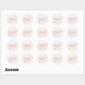 Sticker Rond Mariage rose et or (Feuille)