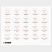 Sticker Rond Mariage Rose Gold Blush Rose Future Mariée Shower (Feuille)