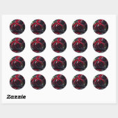 Sticker Rond Mariage Rose gothique (Feuille)