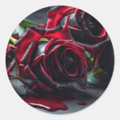 Sticker Rond Mariage Rose gothique (Devant)
