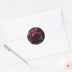 Sticker Rond Mariage Rose gothique