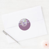 Sticker Rond Mariage Rose Lavender Lilac Floral (Enveloppe)