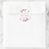 Sticker Rond Mariage rose Magnolia Buds & Fleurs (Sac)