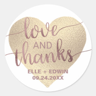Sticker Rond Mariage rose Merci