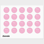 Sticker Rond Mariage rose pâle minimaliste (Feuille)