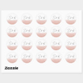 Sticker Rond Mariage rose pâle Ombre (Feuille)