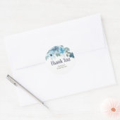 Sticker Rond Mariage Rose Pastel Modern Blue (Enveloppe)