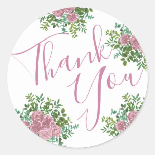 Sticker Rond Mariage rose Pastel Vintage Lumière Florale Roses