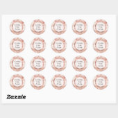 Sticker Rond Mariage Rose Pearl (Feuille)