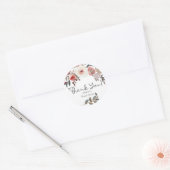 Sticker Rond Mariage Rose Red Blush Floral (Enveloppe)