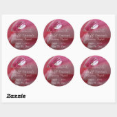 Sticker Rond Mariage rose Rose Raindrop (Feuille)