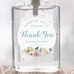 Sticker Rond Mariage rose Rustique Floral Favoriser Sanitizer à<br><div class="desc">Douche nuptiale sur mesure / nettoyage de la main de la fête de mariage privilégiez les étiquettes / autocollants avec "l'amour répandu pas les germes" à l'aquarelle rose rousse conception bouquet.</div>