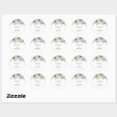 Sticker rond Mariage rose verdoyant (Feuille)