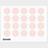 Sticker Rond Mariage rose vif moderne personnalisé (Feuille)