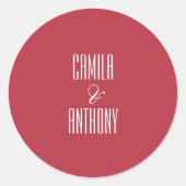 Sticker Rond Mariage rouge (Devant)