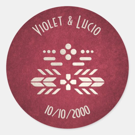 Sticker Rond Mariage rouge Geek de jeu vidéo (Devant)