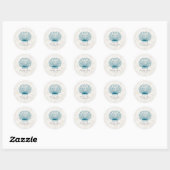 Sticker Rond Mariage Royal Blue Rustic Seashell (Feuille)