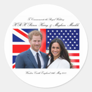 Sticker Rond Mariage royal du prince Harry et Meghan Markle