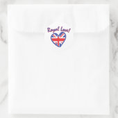 Sticker Rond Mariage royal, Royal Love, Union Jack Heart (Sac)