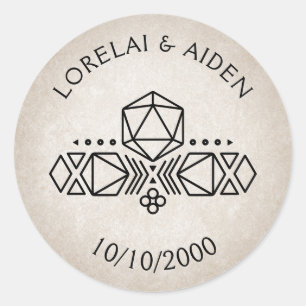 Sticker Rond Mariage RPG D20