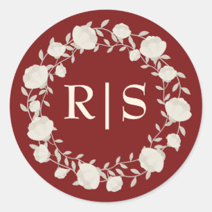 Sticker Rond Mariage Rubis et Crème de Ruby Radiance