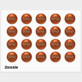 Sticker Rond Mariage Rust Deux Cœurs Entrelacés (Feuille)