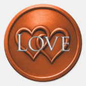 Sticker Rond Mariage Rust Deux Cœurs Entrelacés (Devant)
