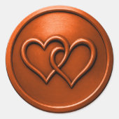 Sticker Rond Mariage Rust Deux Cœurs Entrelacés (Devant)