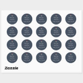 Sticker Rond Mariage rustique avec monogramme sur pot en verre (Feuille)