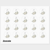 Sticker Rond Mariage Rustique avec Verdure d'Eucalyptus (Feuille)
