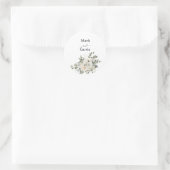 Sticker Rond Mariage Rustique avec Verdure d'Eucalyptus (Sac)