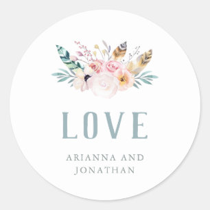 Sticker Rond Mariage rustique Boho   Amour